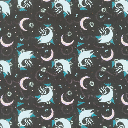 Disney - Tim Burton's The Nightmare Before Christmas Mystic Opulence Astral Zero the Dog Black Yardage
