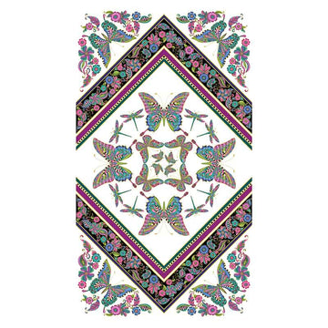 Alluring Butterflies - Butterfly Kaleidscope White Metallic Panel Primary Image