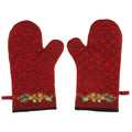 Deck the Halls - Apron and Oven Mitt Red Multi Digitally Printed Panel
