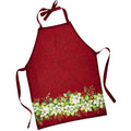 Deck the Halls - Apron and Oven Mitt Red Multi Digitally Printed Panel
