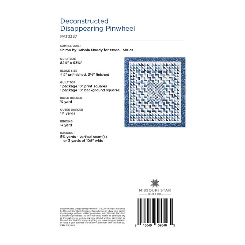 Deconstructed Disappearing Pinwheel Quilt Pattern by Missouri Star