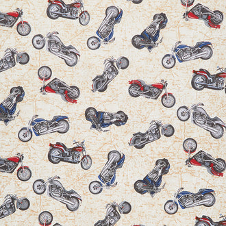 Route 66 - Patriotic Motorcycles on Map Natural Yardage