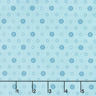Delfina - Buttons Soft Blue Yardage
