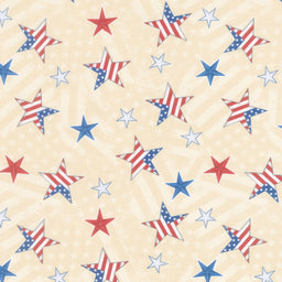 Hearts' Anthem - Star Toss Beige Yardage Primary Image