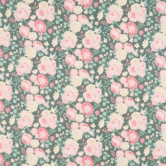 At First Sight - Floral Main Pine Yardage