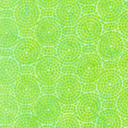 Charming Batiks - Circles Green Honeydew Yardage