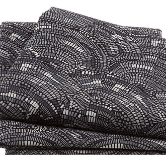 Mosaic - Fan Design Black/Charcoal 108" Wide 3 Yard Cut