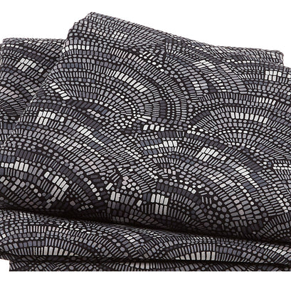 Mosaic - Fan Design Black/Charcoal 108" Wide 3 Yard Cut