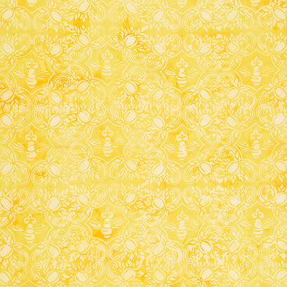 Happy Hive Batiks - Bee 5 inch Square Yellow Lemonade Yardage