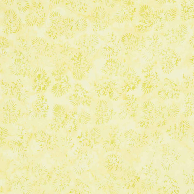 Tonga Batiks - Splash Snowflake Leaves Lemon Yardage Primary Image