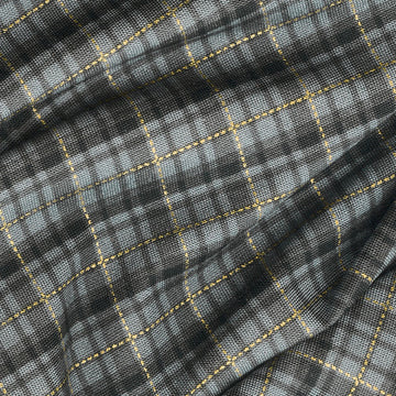 Holiday Charms - Plaid Black Metallic Yardage Alternative View #1