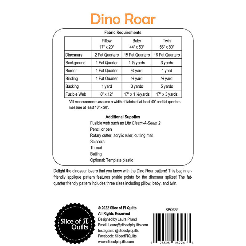Dino Roar Quilt Pattern Alternative View #1