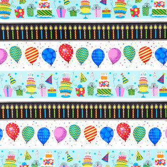 Party Time - Border Stripe Multi Yardage