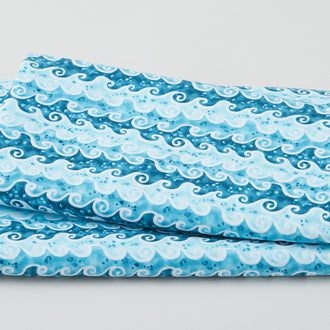 The Sea is Calling - Waves Teal 2 Yard Cut