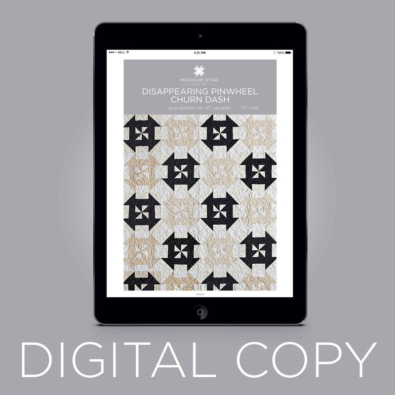 Digital Download - Disappearing Pinwheel Churn Dash Quilt Pattern by M