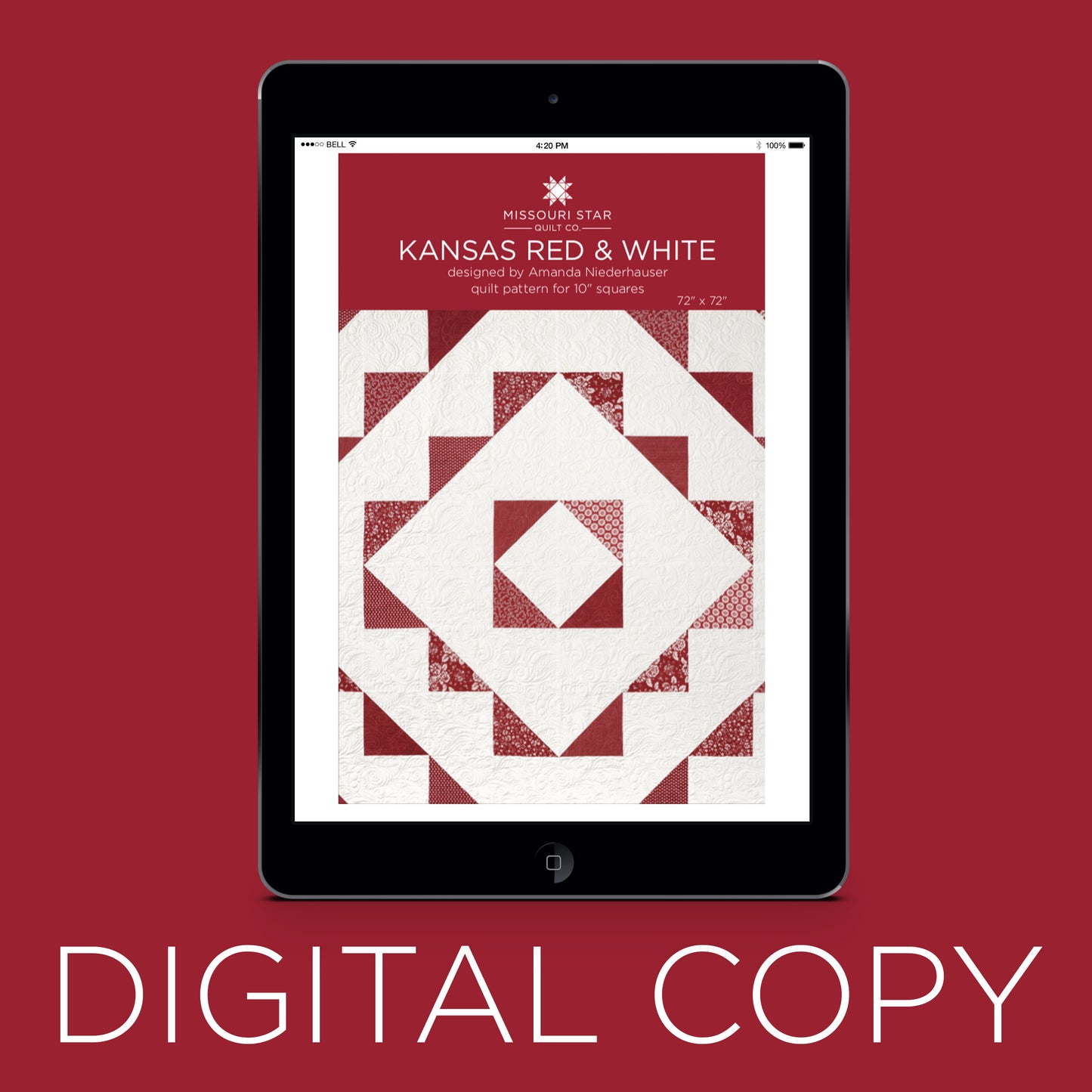 Digital Download - Kansas Red & White Quilt Pattern by Missouri Star Primary Image