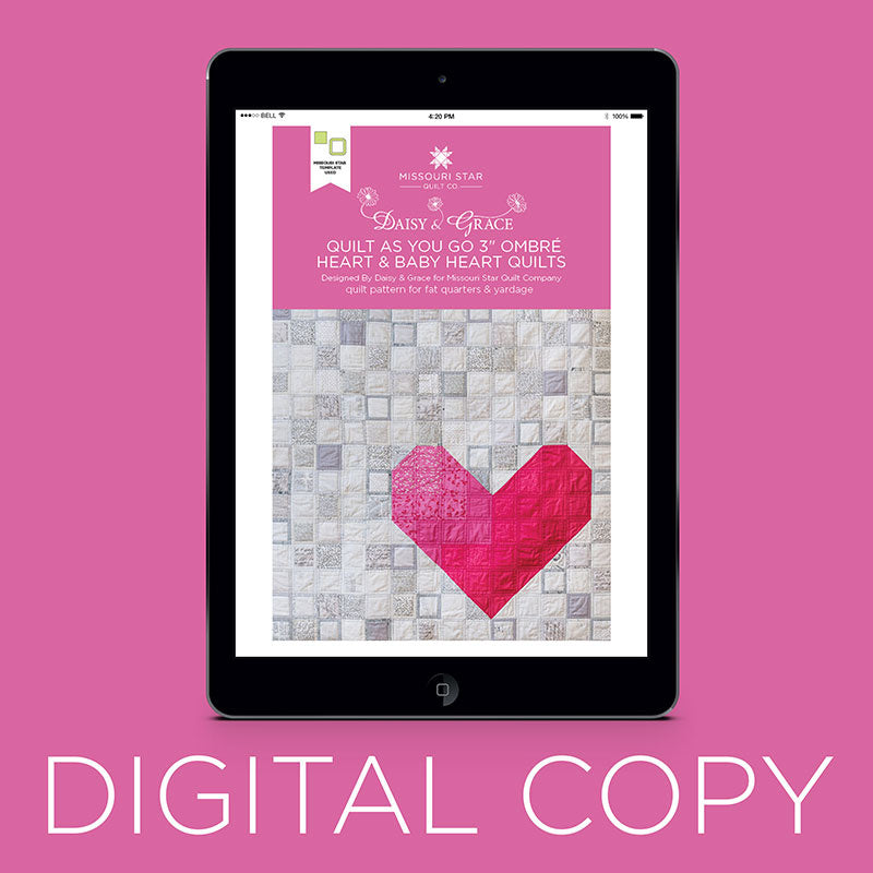 Digital Download - Quilt As You Go 3" Ombre Heart & Baby Heart Quilt Pattern by Missouri Star Primary Image