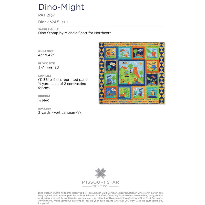 Dino Might Pattern by Missouri Star Alternative View #1