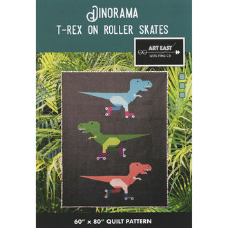 Dinorama - T-Rex on Roller Skates Quilt Pattern