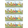 Dinosaur Friends - Dino Border Stripe Multi Yardage