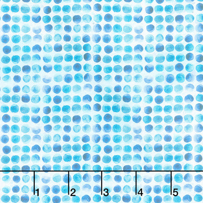 Dinosaur Friends - Dots Blue Yardage