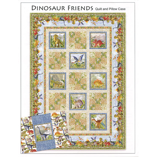 Dinosaur Friends Quilt and Pillowcase Pattern Primary Image