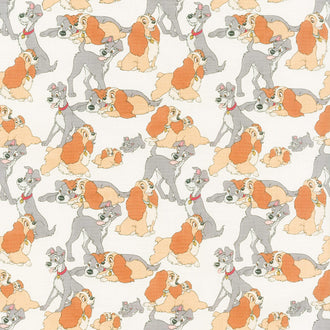 Disney Lady and the Tramp - Perfect Fur Family Cream Yardage