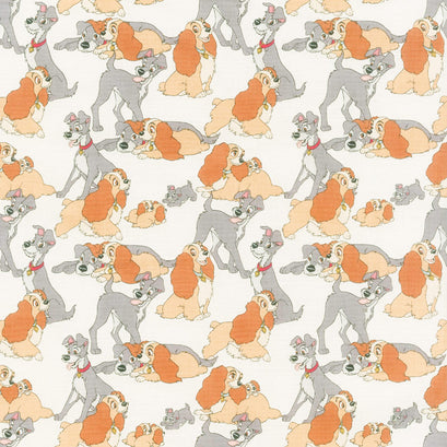 Disney Lady and the Tramp - Perfect Fur Family Cream Yardage