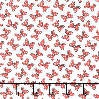Disney Minnie Mouse Dreaming in Dots - Minnie Bow White Yardage
