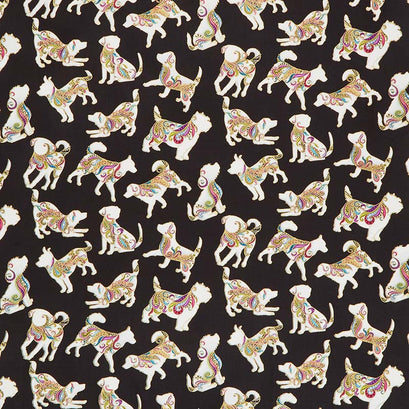 Dog On It - Hot Diggity Small Black Multi Metallic Yardage