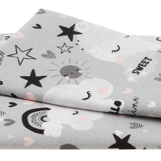 Don't Forget to Dream - Clouds Grey Flannel One Yard Cut