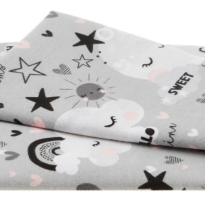 Don't Forget to Dream - Clouds Grey Flannel One Yard Cut