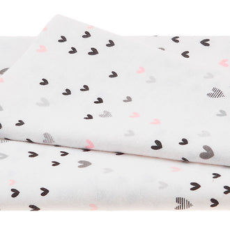 Don't Forget to Dream - Hearts White Flannel One Yard Cut