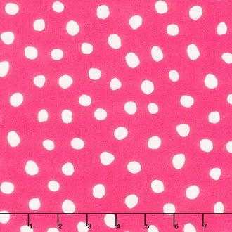 Dot and Stripe Delights - Large Dot Bright Pink Yardage