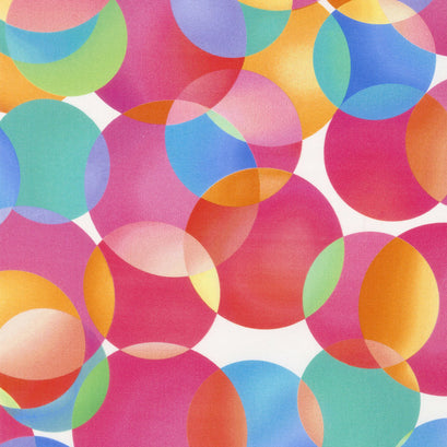 Dotcentric - Pastel Bright Pink/Blue Digitally Printed 108" Wide Backing