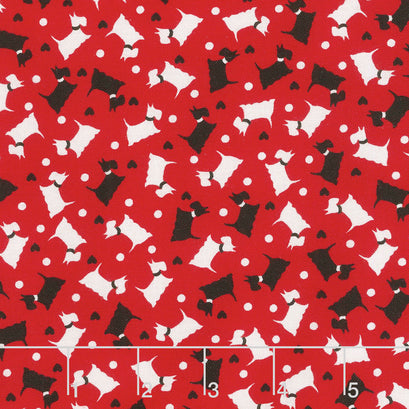 Dotty for Scottie - Mini Scotties Red Yardage