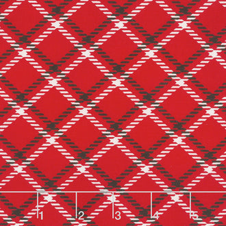 Dotty for Scottie - Plaid Red Yardage