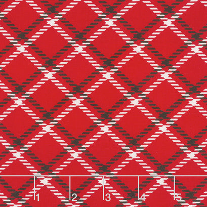 Dotty for Scottie - Plaid Red Yardage