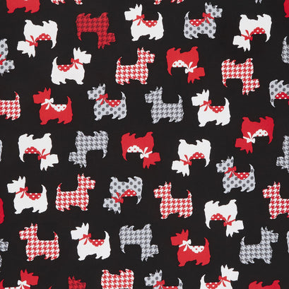 Dotty for Scottie - Sweet Scotties Black Yardage
