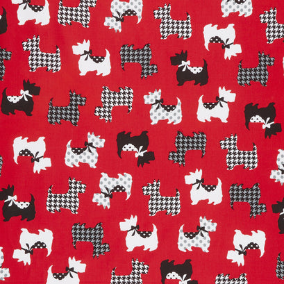 Dotty for Scottie - Sweet Scotties Red Yardage
