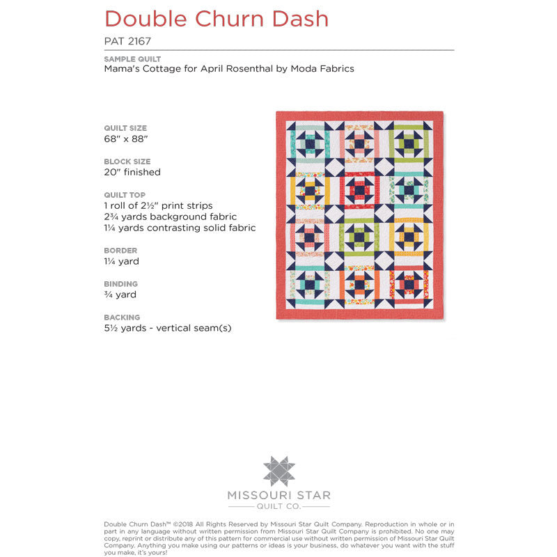 Double Churn Dash Quilt Pattern by Missouri Star Alternative View #1