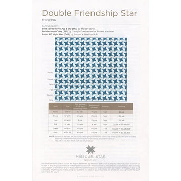 Double Friendship Star Quilt Pattern by Missouri Star