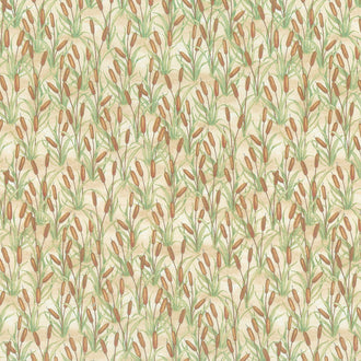 Down by the Lake - Packed Cattails Tan Yardage