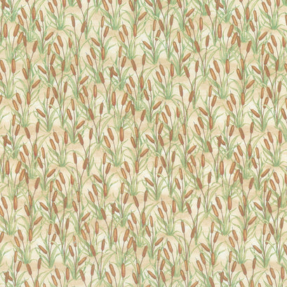 Down by the Lake - Packed Cattails Tan Yardage