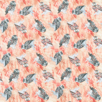 Down in the Woods - Owl Tossed Sandstone Digitally Printed Yardage