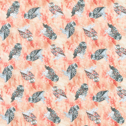 Down in the Woods - Owl Tossed Sandstone Digitally Printed Yardage