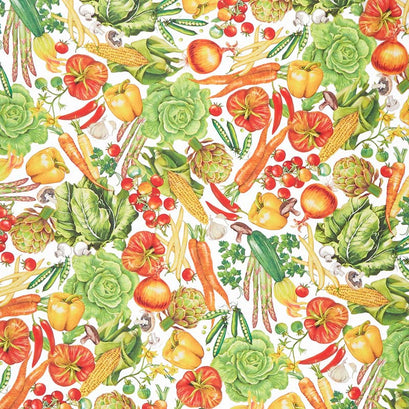 Down on the Farm - Vegetables Multi Digitally Printed Yardage