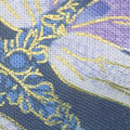 Dragonfly Dance - Blue Pinwheel Geometric Navy Violet Metallic Yardage
