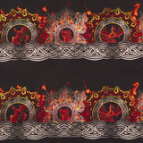 Dragons - Flame Border Red Black Digitally Printed Yardage Primary Image