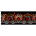 Dragons - Flame Border Red Black Digitally Printed Yardage
